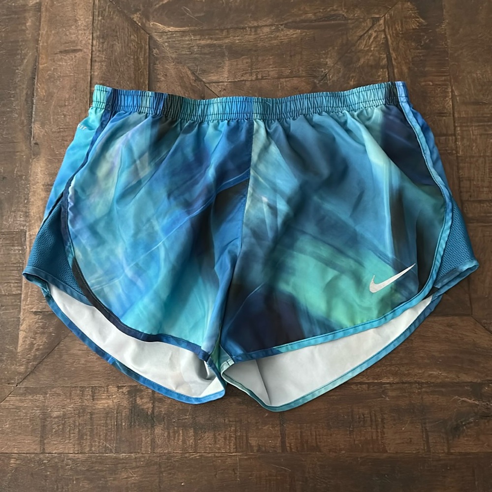 Nike Vibrant Blue and Green Athletic Shorts